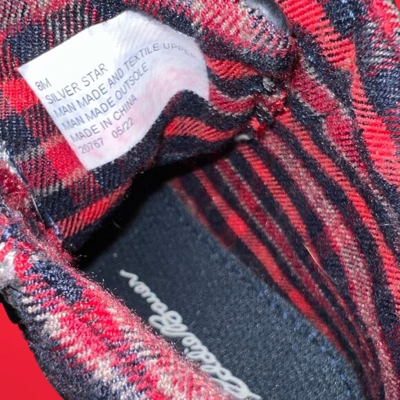 NWOT Kids Boy's Toddler Eddie Bauer Silver Star Boots Red/Plaid/Blue Size 6 - Picture 6 of 7